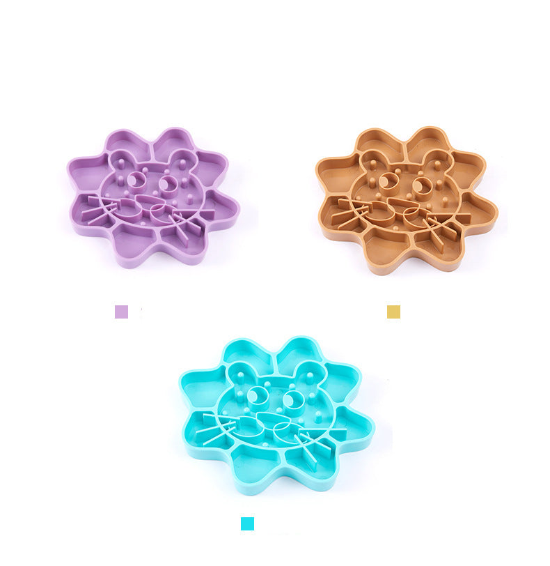 Slow Feeder Cat Bowl With Anti-Tip Silicone Design