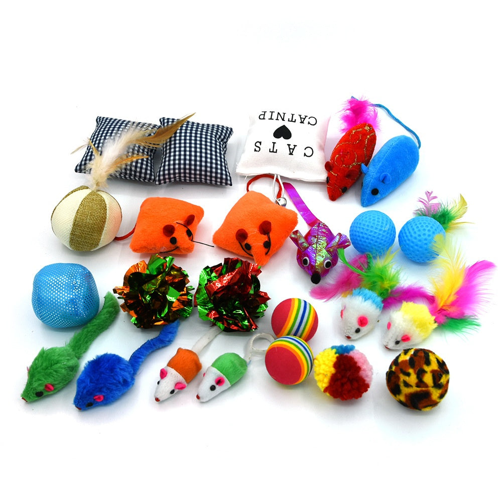 24-Piece Cat Toy Set for Indoor Play and Enrichment