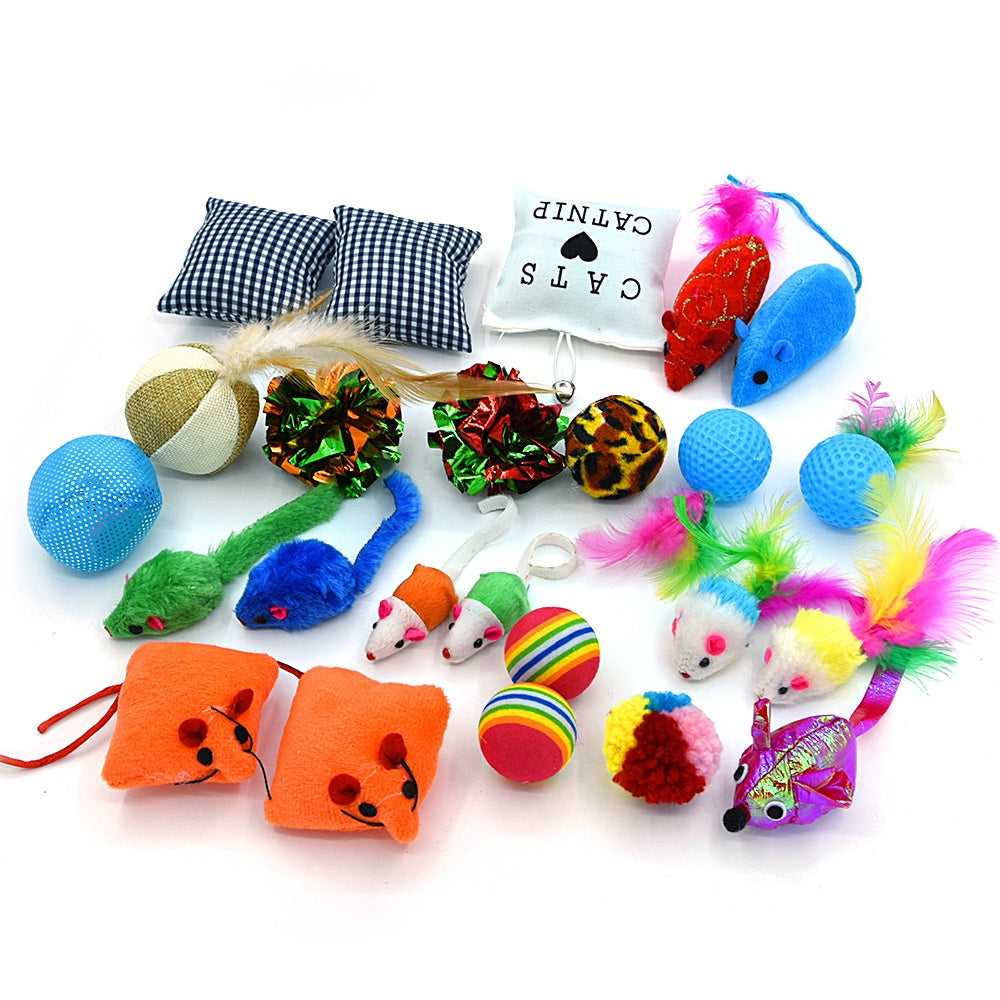 24-Piece Cat Toy Set for Indoor Play and Enrichment