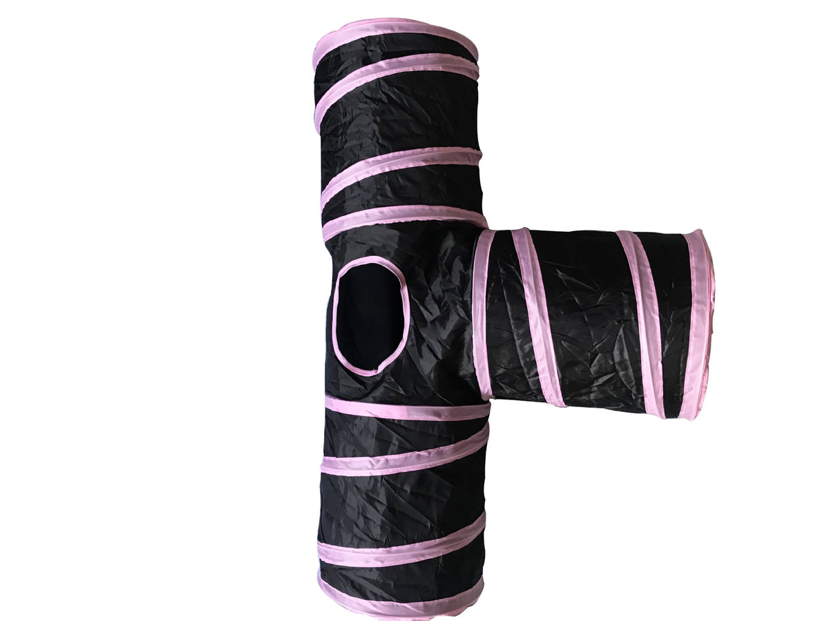 Three-Way Cat Tunnel for Indoor Exercise and Play Enrichment