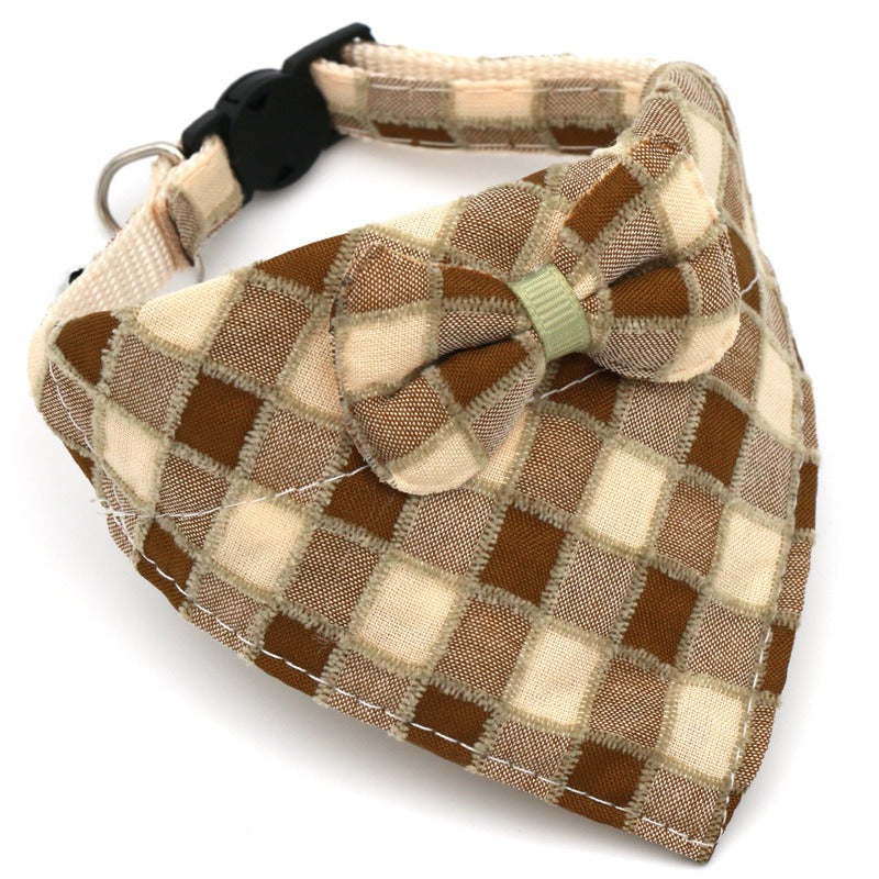 Pet Bow Collar With Drool Bib for Cats & Small Dogs