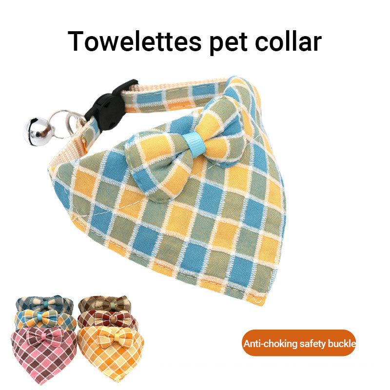 Pet Bow Collar With Drool Bib for Cats & Small Dogs