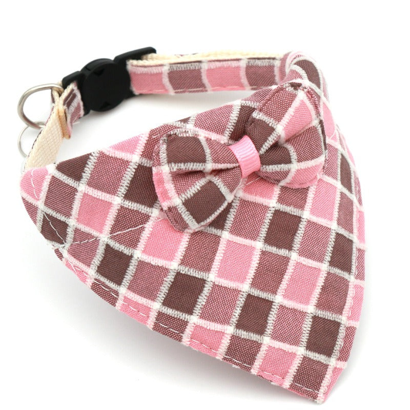 Pet Bow Collar With Drool Bib for Cats & Small Dogs