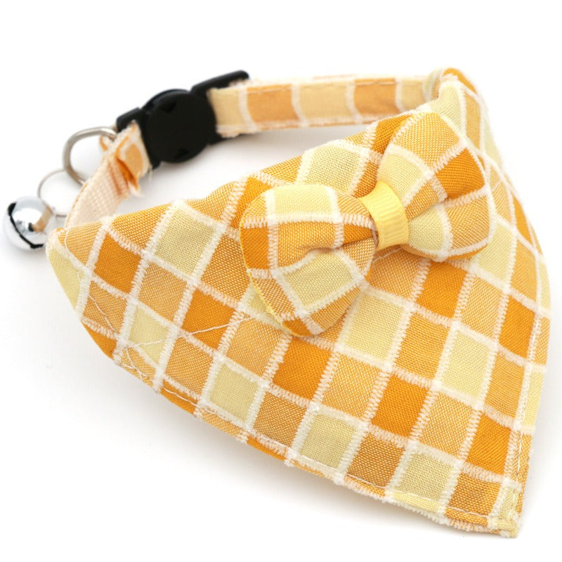Pet Bow Collar With Drool Bib for Cats & Small Dogs