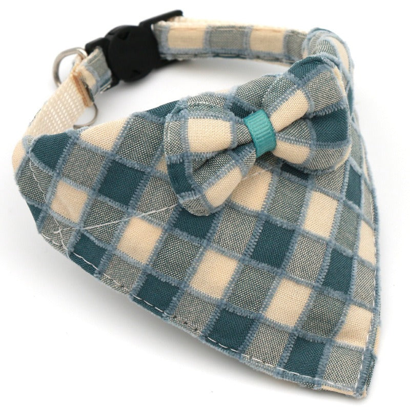 Pet Bow Collar With Drool Bib for Cats & Small Dogs