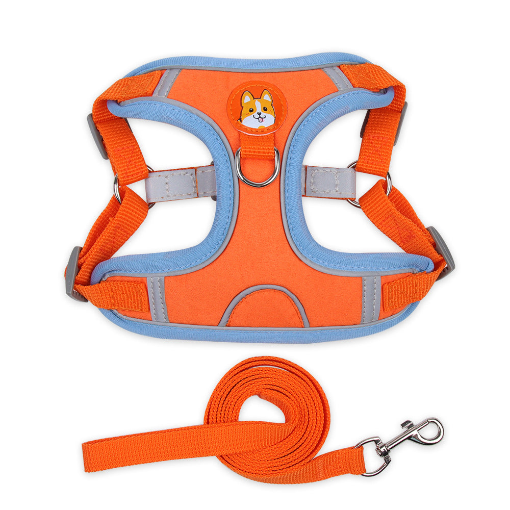 Small Dog Harness Vest With Adjustable Reflective Leash