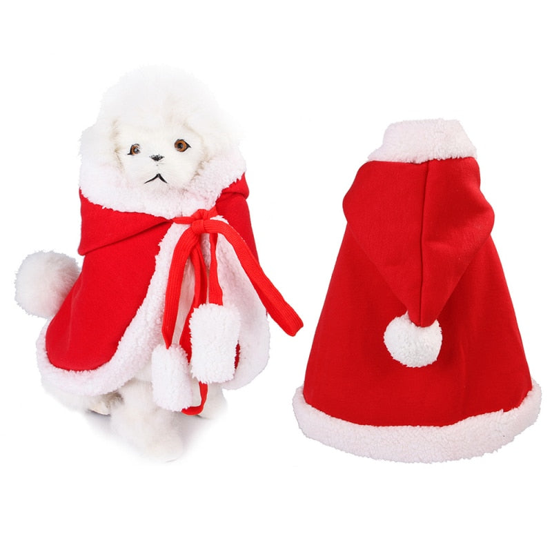 Pet Christmas Hooded Cloak for Cute Holiday Photos