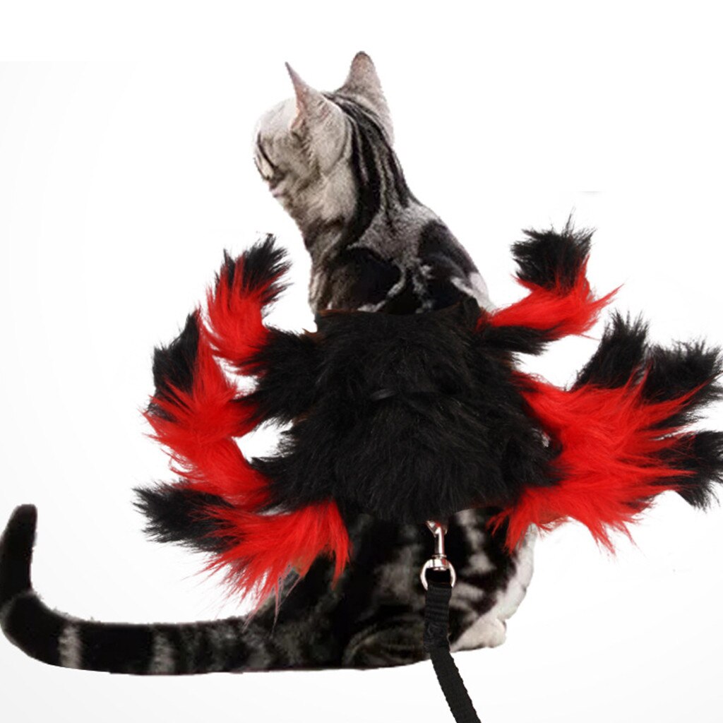 Spider Cat Costume & Small Dog Halloween Harness Set