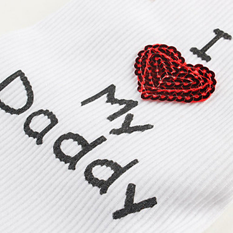 Pet T-Shirt With I Love My Daddy Message and Heart