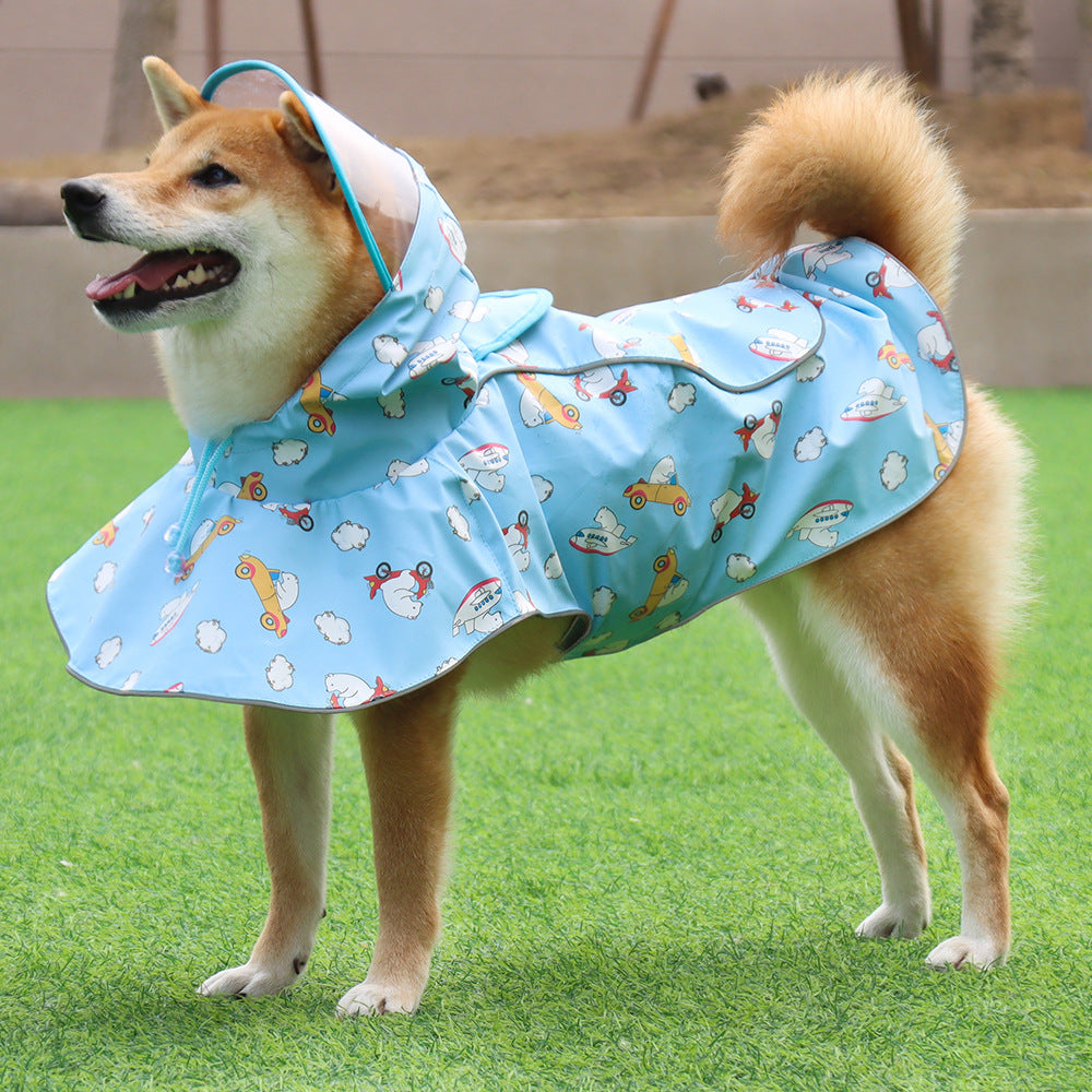 Dog Raincoat With Hood for Full-Coverage Wet Walks