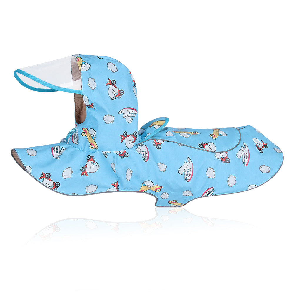 Dog Raincoat With Hood for Full-Coverage Wet Walks