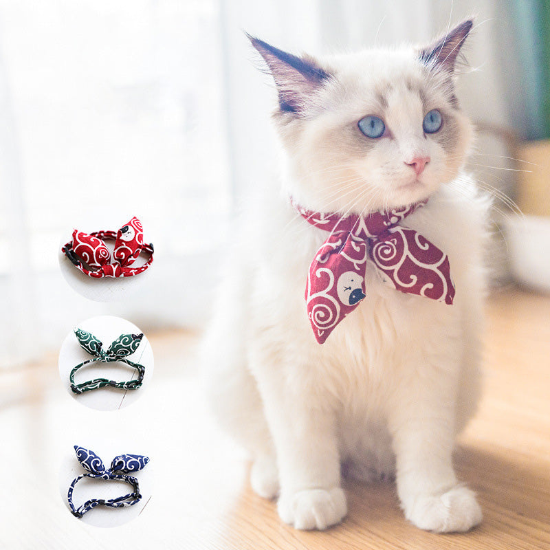 Adjustable Pet Bow Tie Collar for Cats & Small Dogs