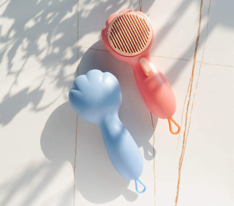 Self-Cleaning Pet Grooming Brush for Loose Fur Removal