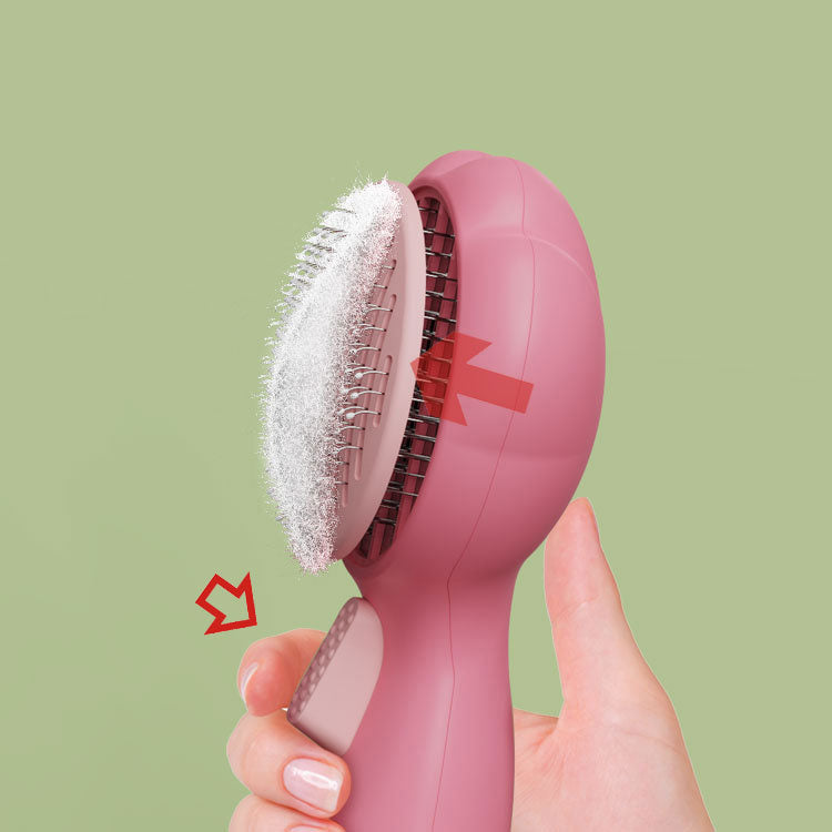 Self-Cleaning Pet Grooming Brush for Loose Fur Removal