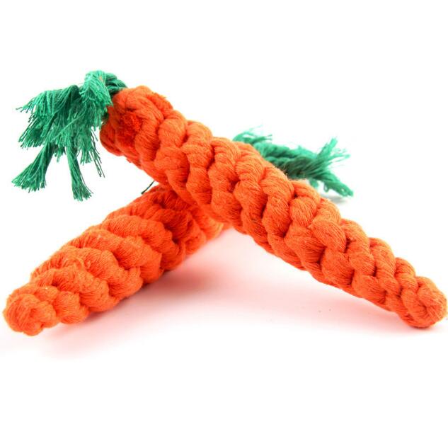 Cotton Rope Carrot Dog Toy for Chewing, Tugging & Fun