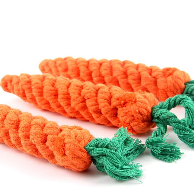 Cotton Rope Carrot Dog Toy for Chewing, Tugging & Fun