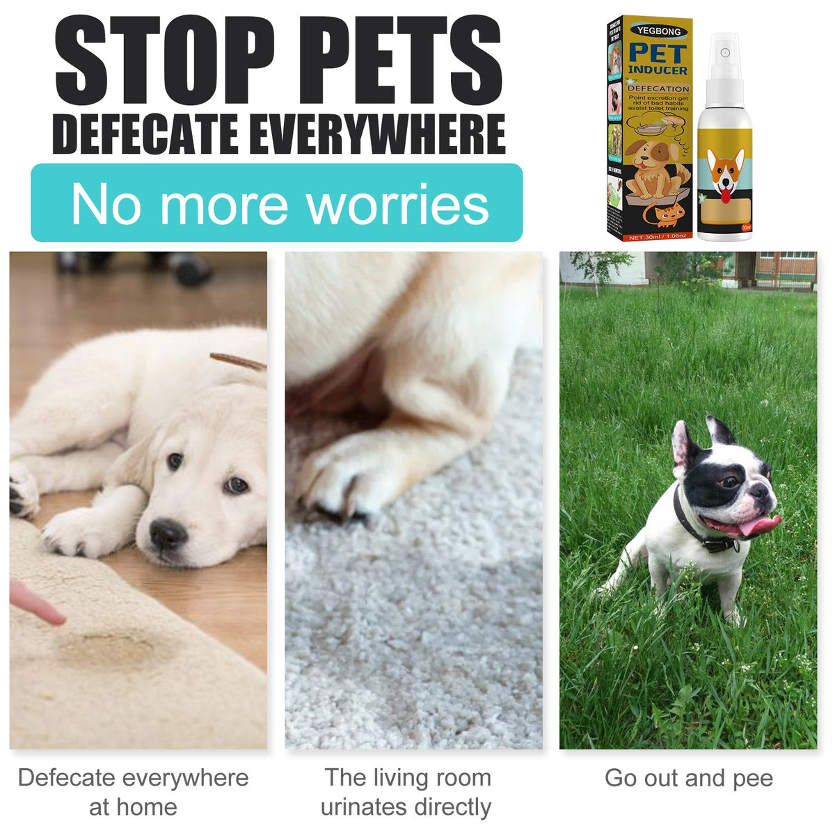 Pet Poop Training Spray for Designated Bathroom Spots