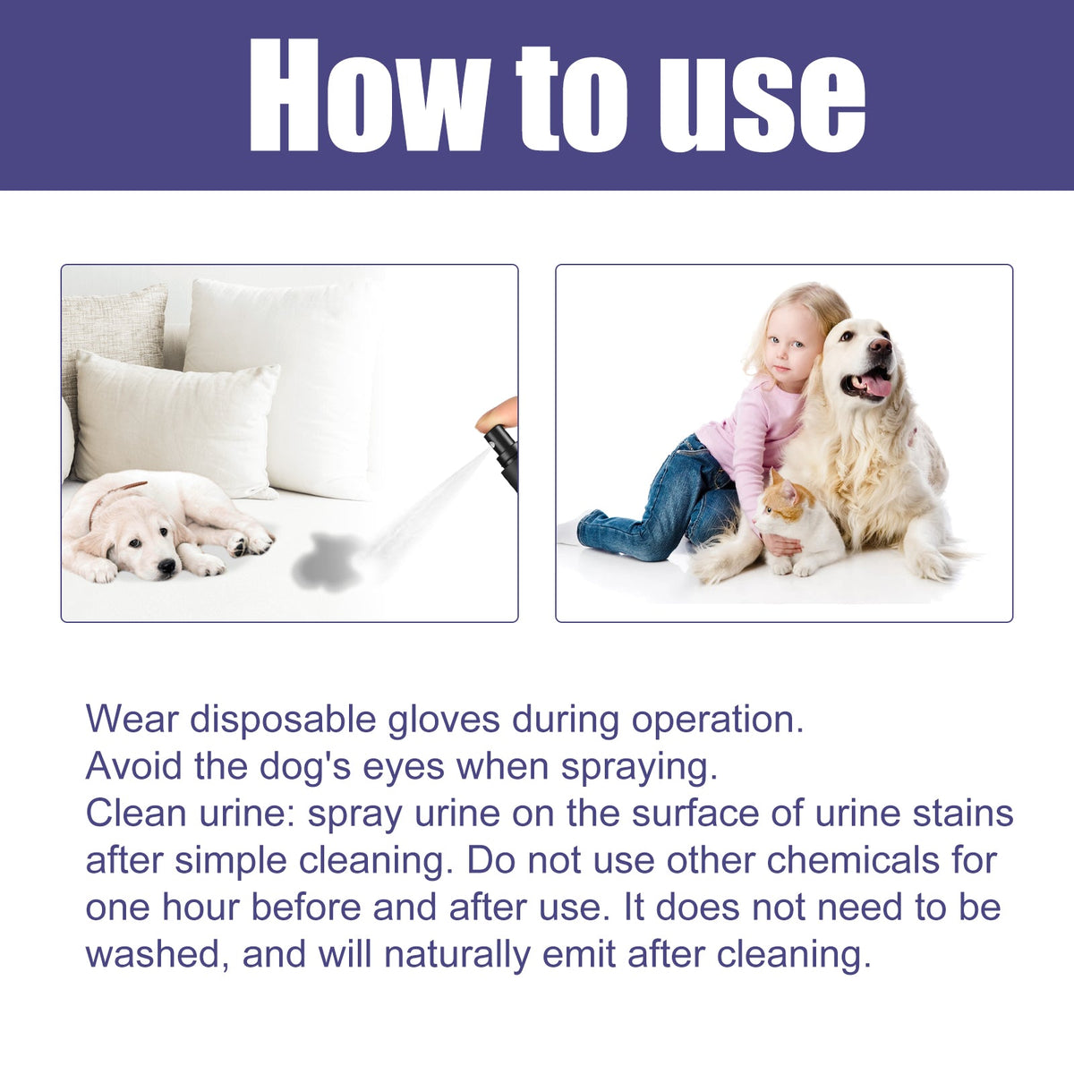 Pet Deodorant Spray for Dog & Cat Urine Odor Removal