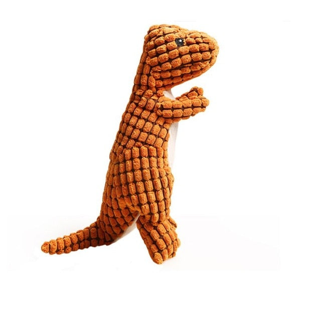 Dinosaur Plush Dog Chew Toy with Squeaker for Puppies