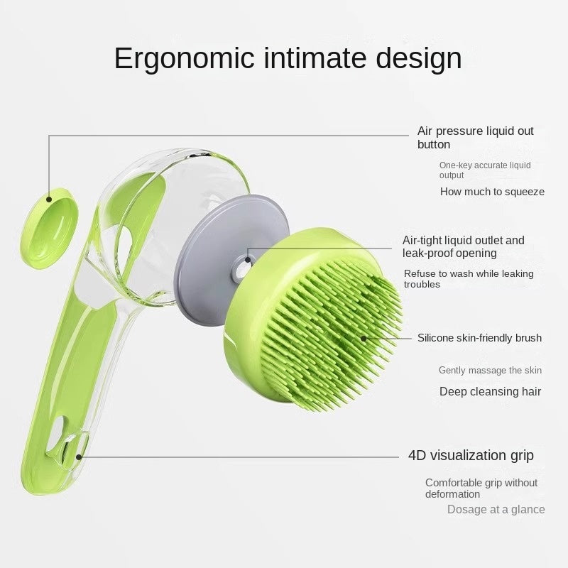 Pet Bath Brush with Soap Dispenser for Easier Washing