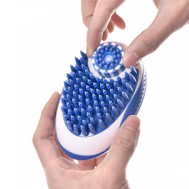 Pet Bath Brush with Shampoo Dispenser for Gentle Grooming