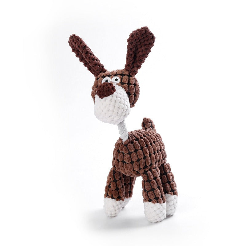 Bite-Resistant Plush Dog Toy for Interactive Chew Play