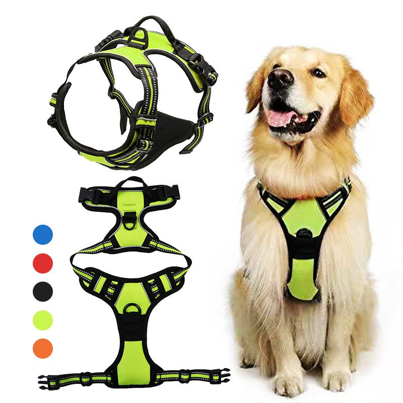 Adjustable Dog Vest Harness for Secure Reflective Walks