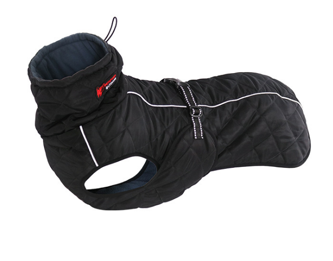 Large Dog Winter Coat with Fleece Lining & Reflective Trim