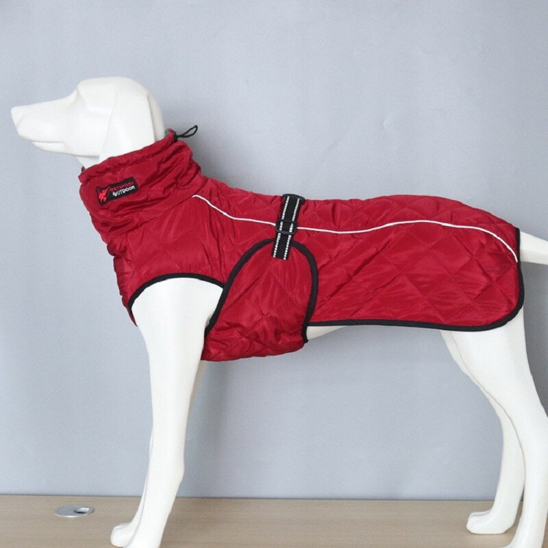 Large Dog Winter Coat with Fleece Lining & Reflective Trim