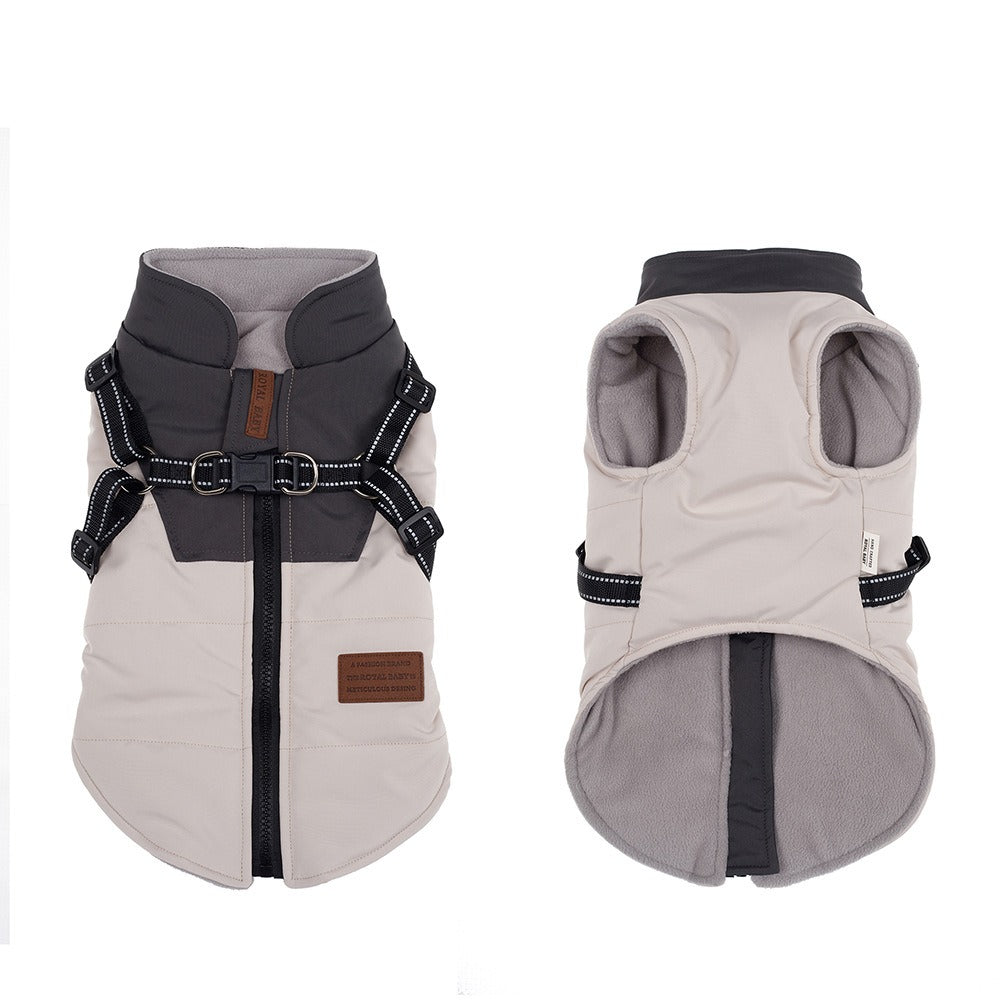 Small Dog Winter Vest With Warm Padded Harness Protection