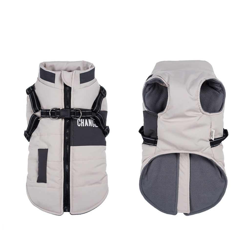 Small Dog Winter Vest With Warm Padded Harness Protection