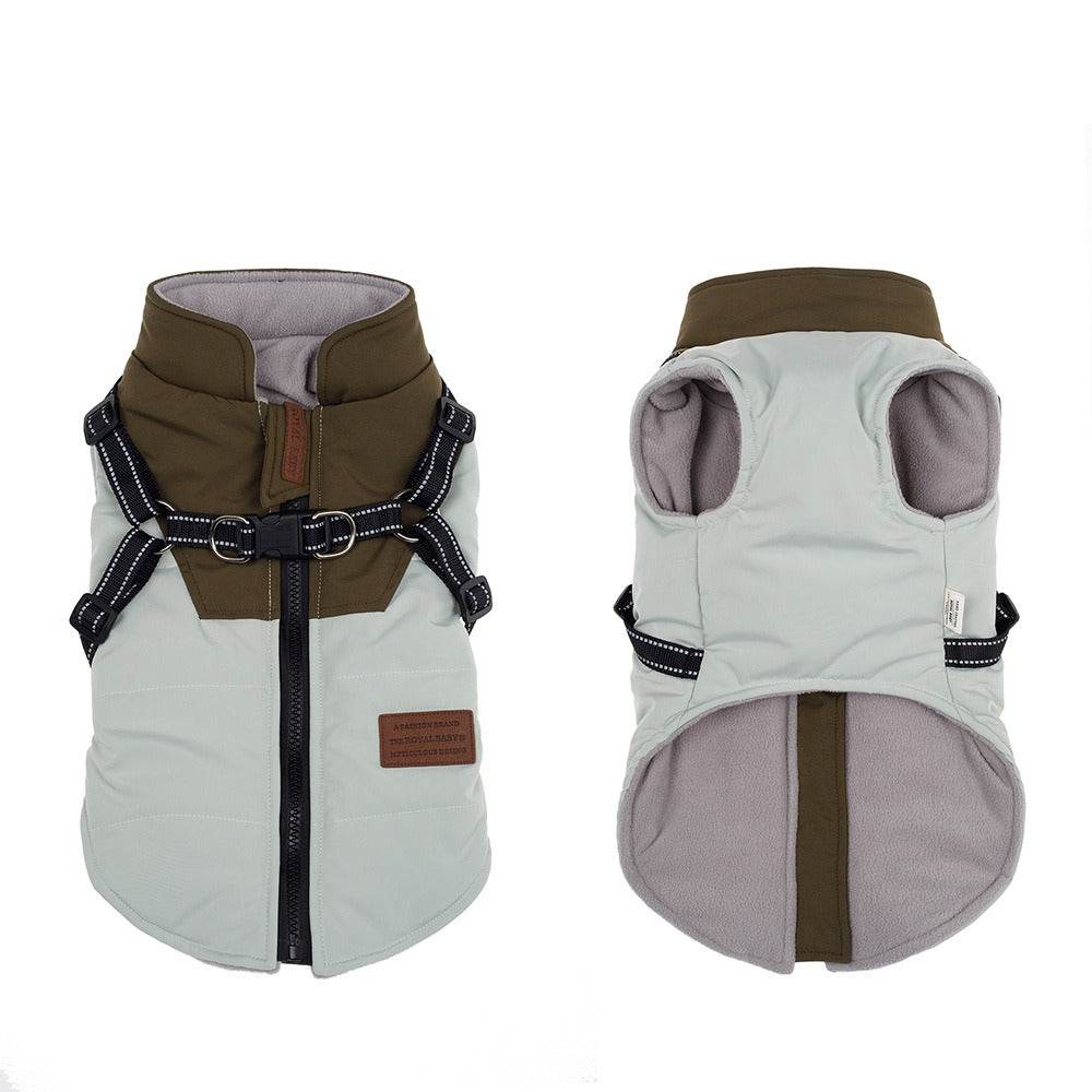 Small Dog Winter Vest With Warm Padded Harness Protection