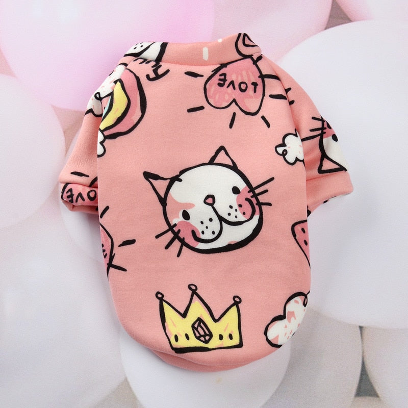 Pet Dog Shirt: Soft Printed Pullover Coat for Pets