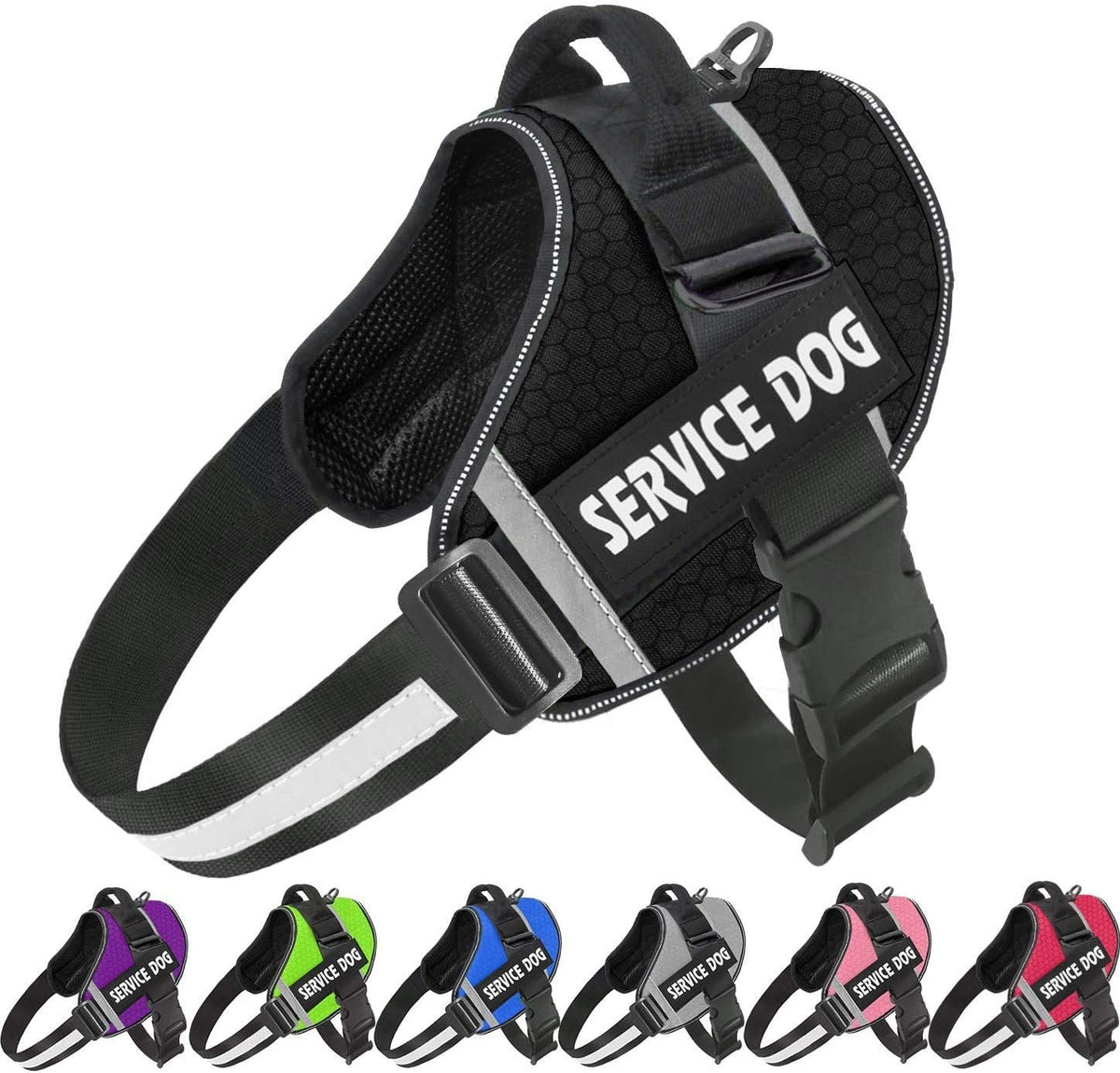 Reflective Service Dog Harness With Secure Control Handle