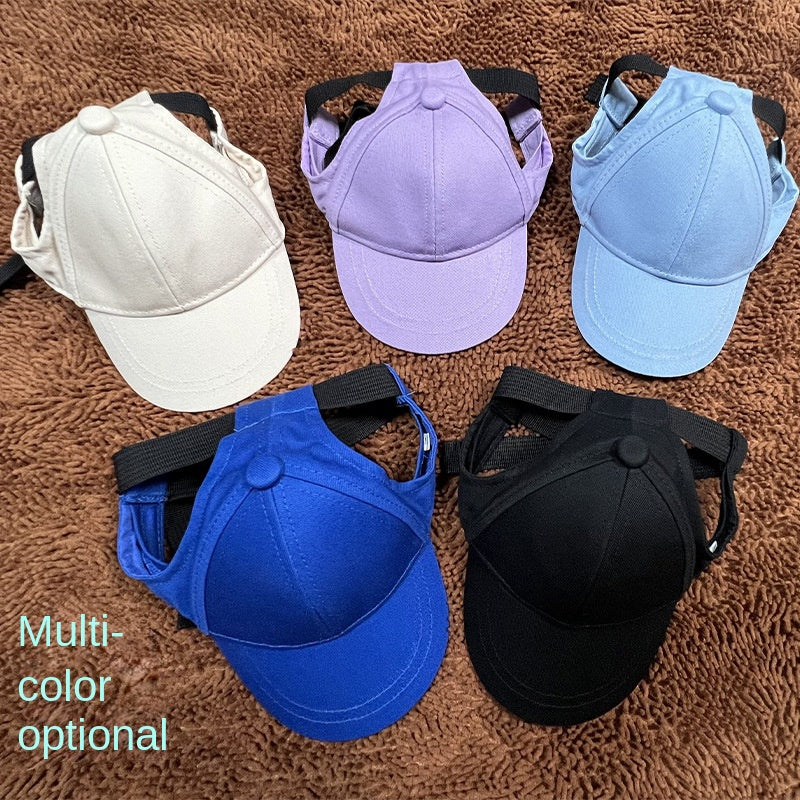 Dog Baseball Cap with Ear Holes for Sun Protection