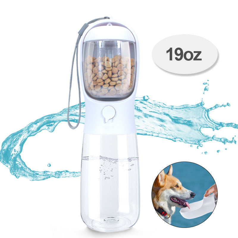 Portable Pet Water Bottle With Food & Treat Compartment