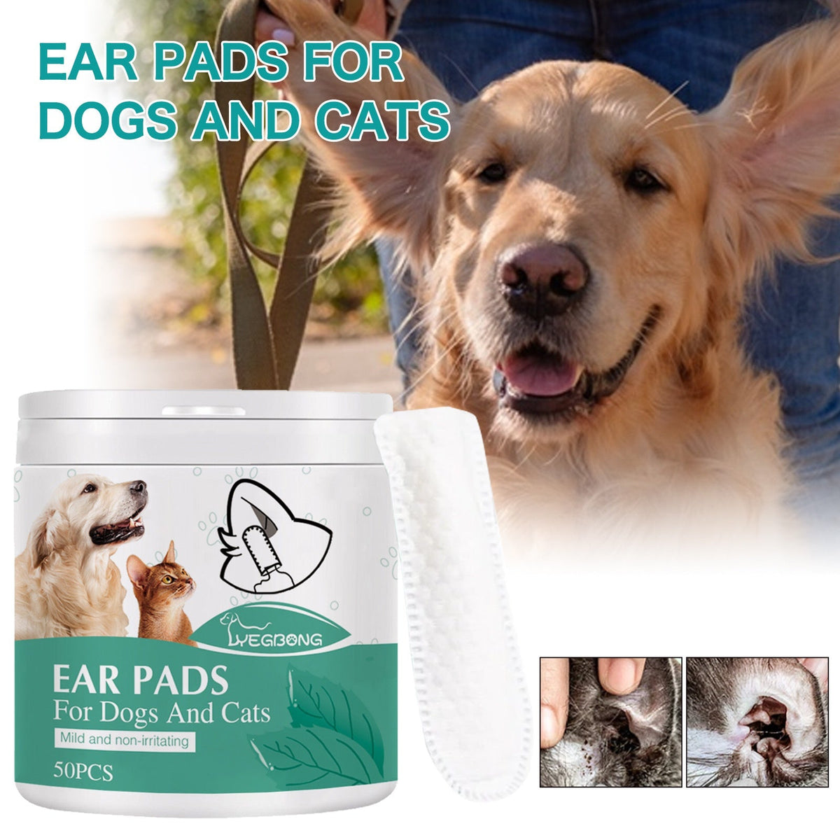 Pet Ear Cleaning Finger Sleeves for Gentle Ear Care
