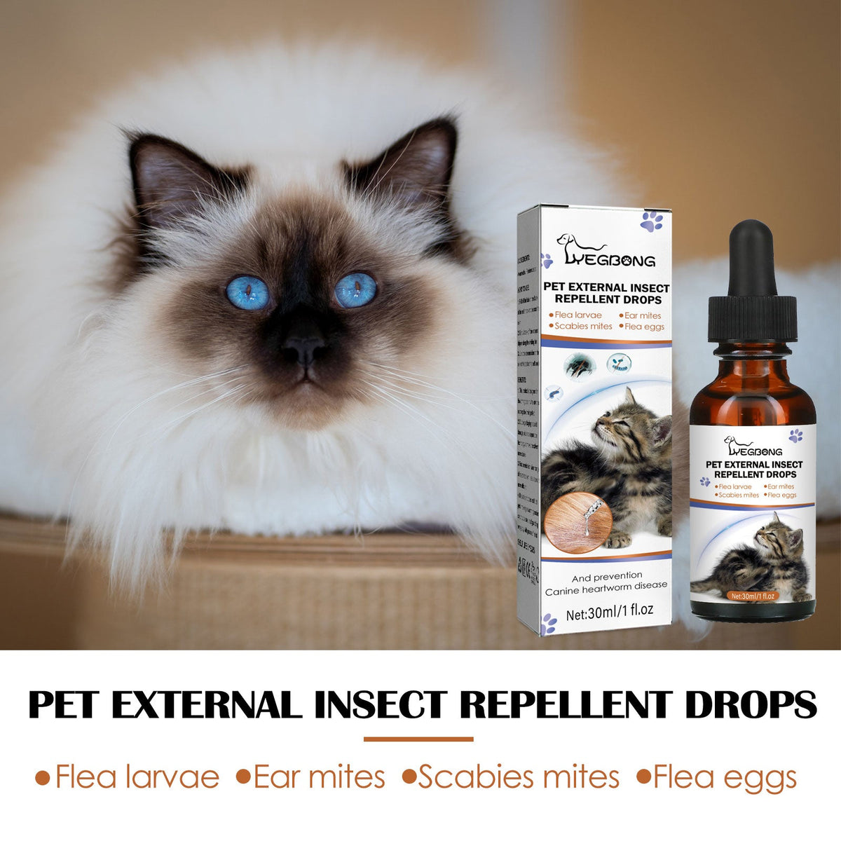 Pet Flea And Tick Repellent Drops For Dogs & Cats