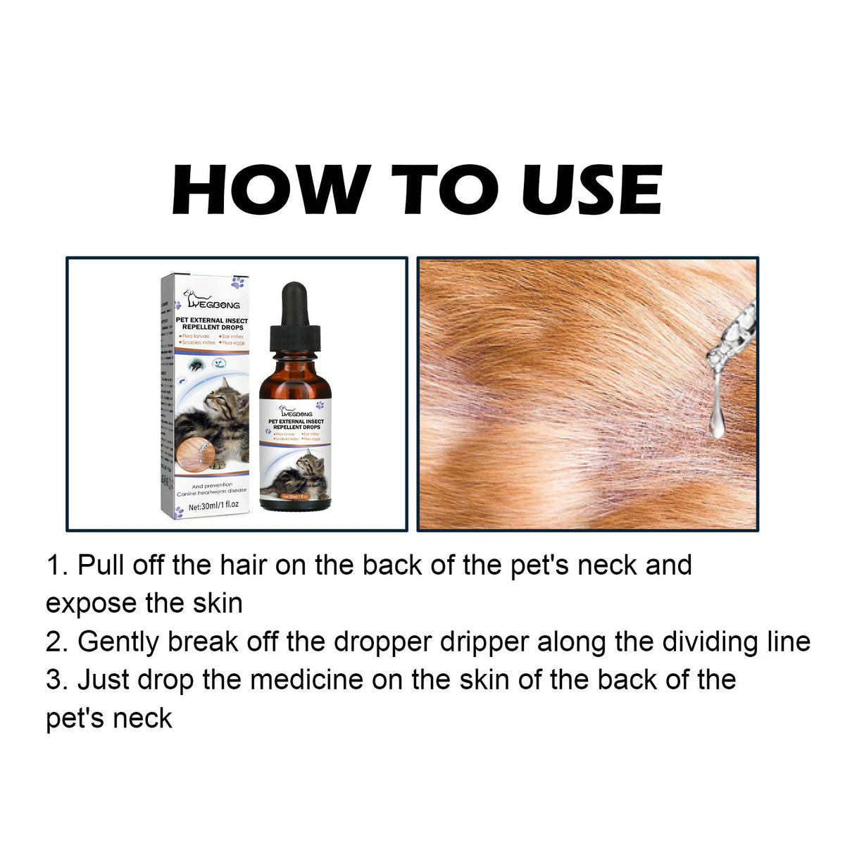 Pet Flea And Tick Repellent Drops For Dogs & Cats