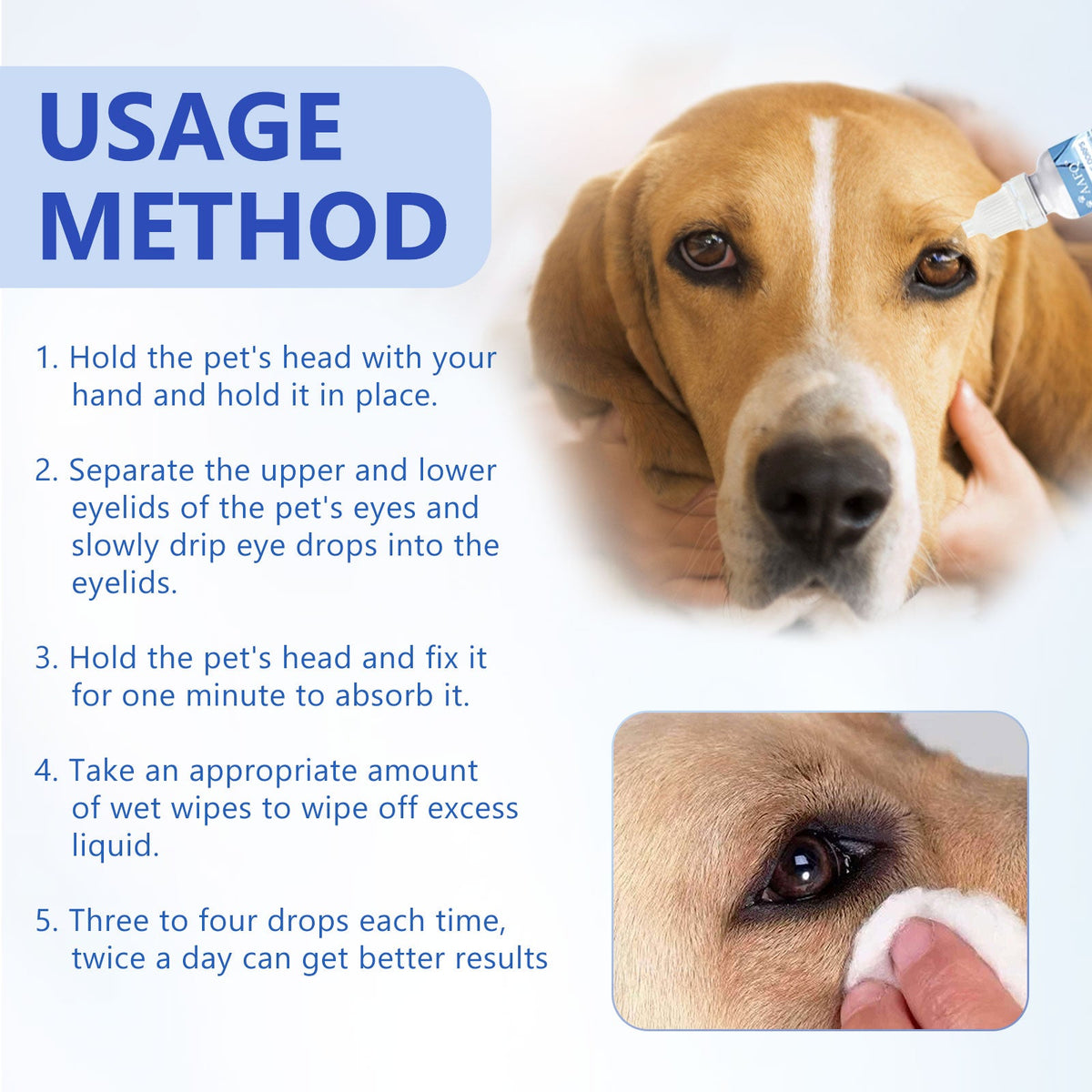 Pet Eye Drops for Tear Stain Cleaning and Eye Care