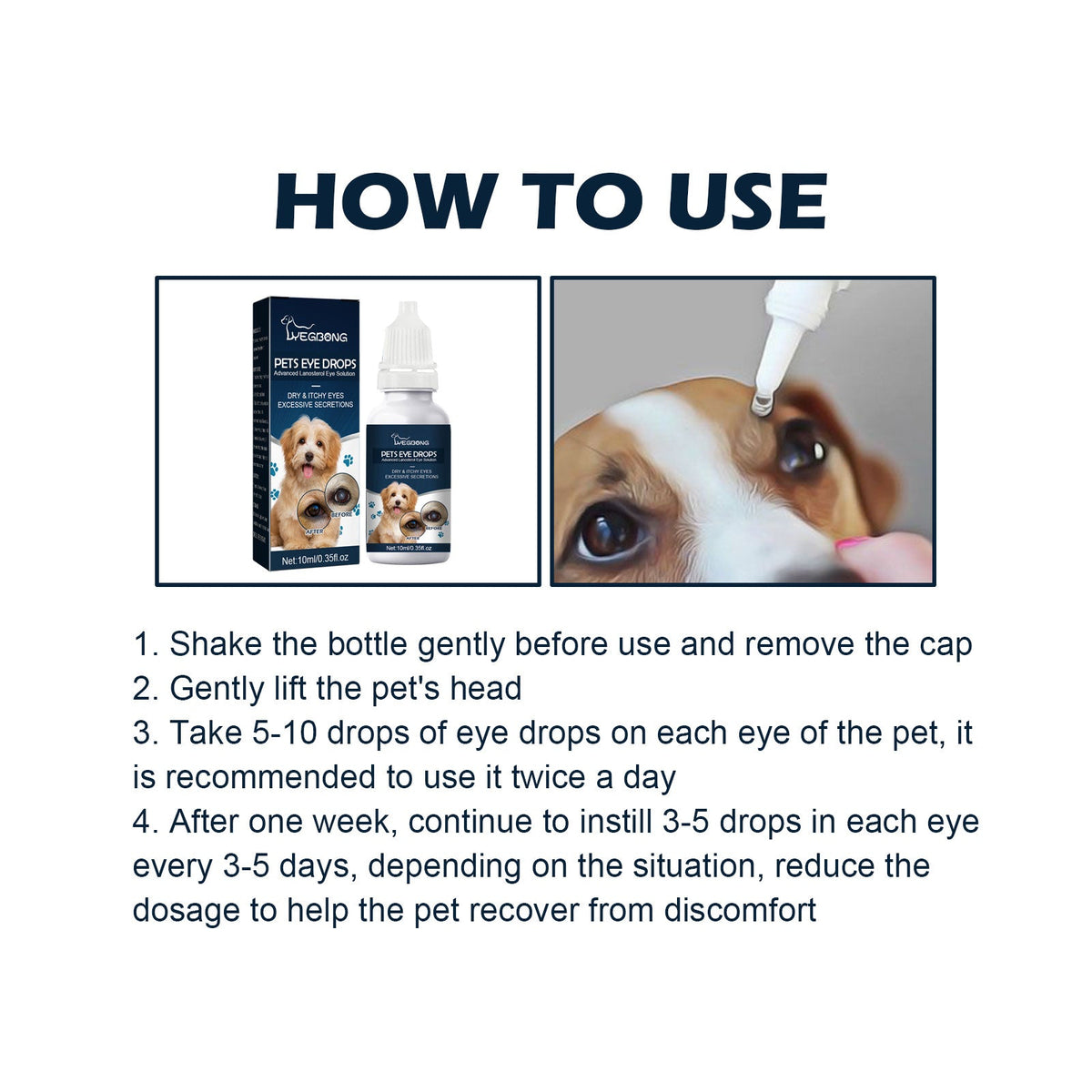 Pet Eye Drops for Cats & Dogs, Dry Itchy Eye Relief