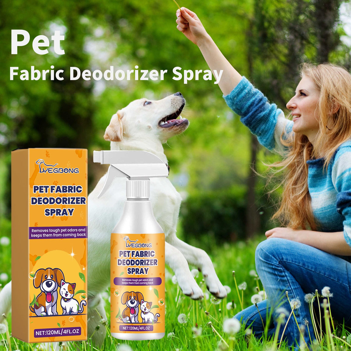 Pet Fabric Deodorizer Spray for Fresh, Clean Indoor Air