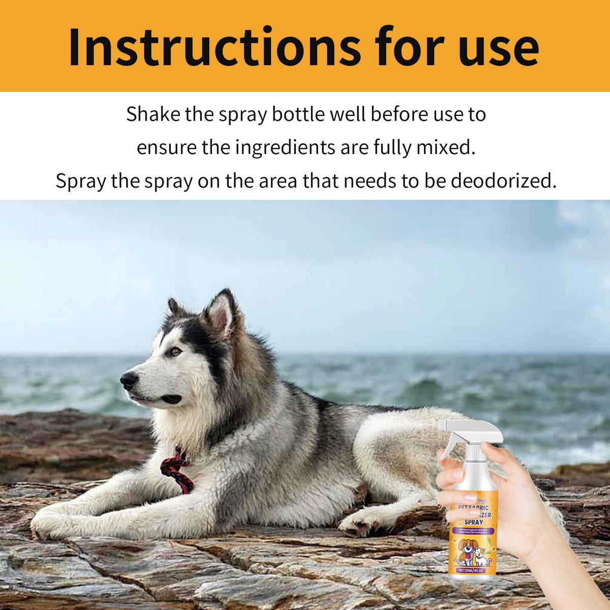 Pet Fabric Deodorizer Spray for Fresh, Clean Indoor Air