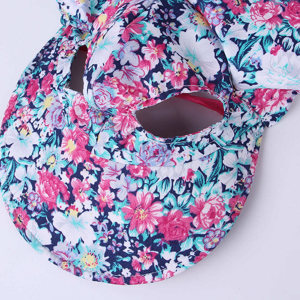 Pet Floral Sun Hat for Cats & Small Dogs, Adjustable