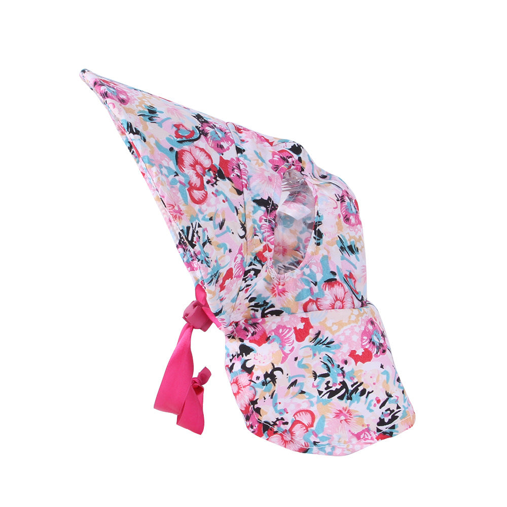 Pet Floral Sun Hat for Cats & Small Dogs, Adjustable