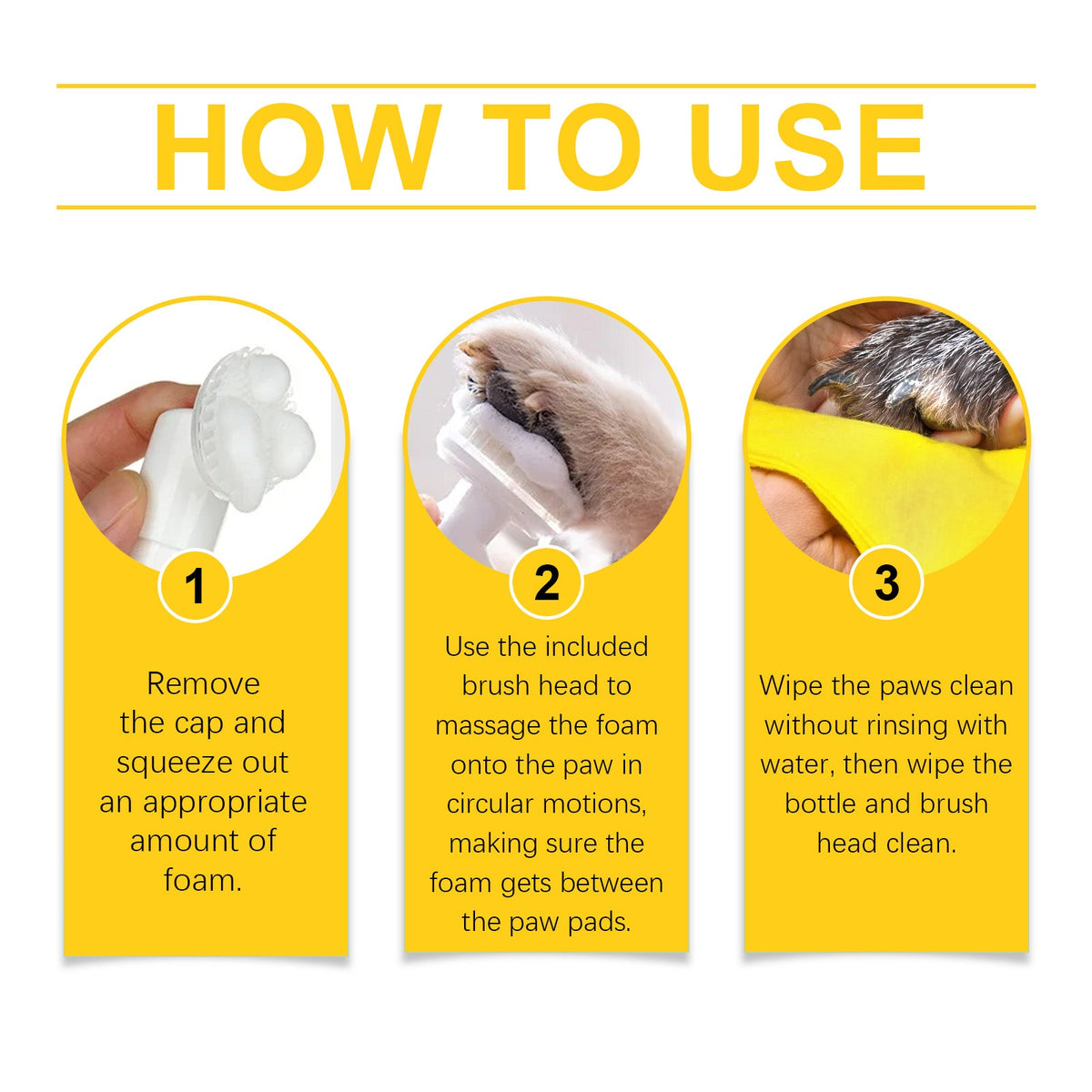 Pet Paw Foam Cleanser for Quick Mud & Dirt Removal