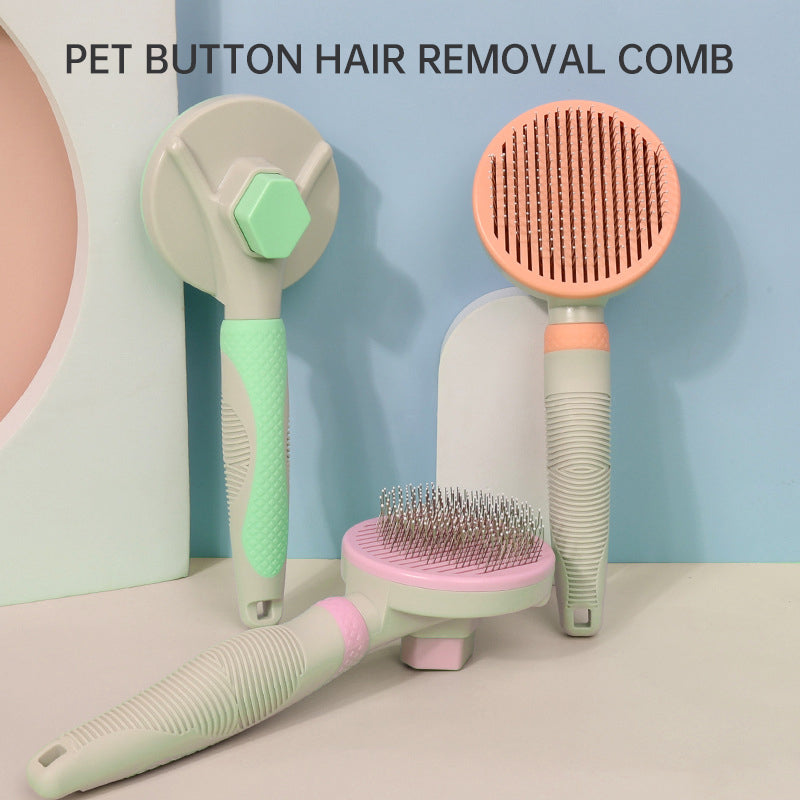 Self-Cleaning Slicker Brush for Tangle-Free Fur