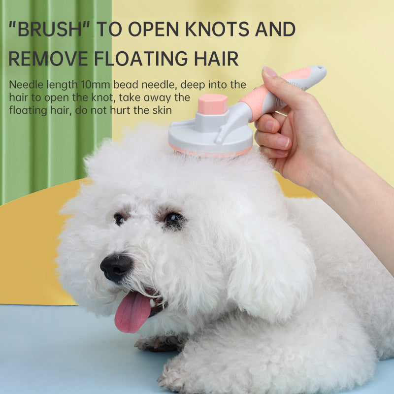 Self-Cleaning Slicker Brush for Tangle-Free Fur
