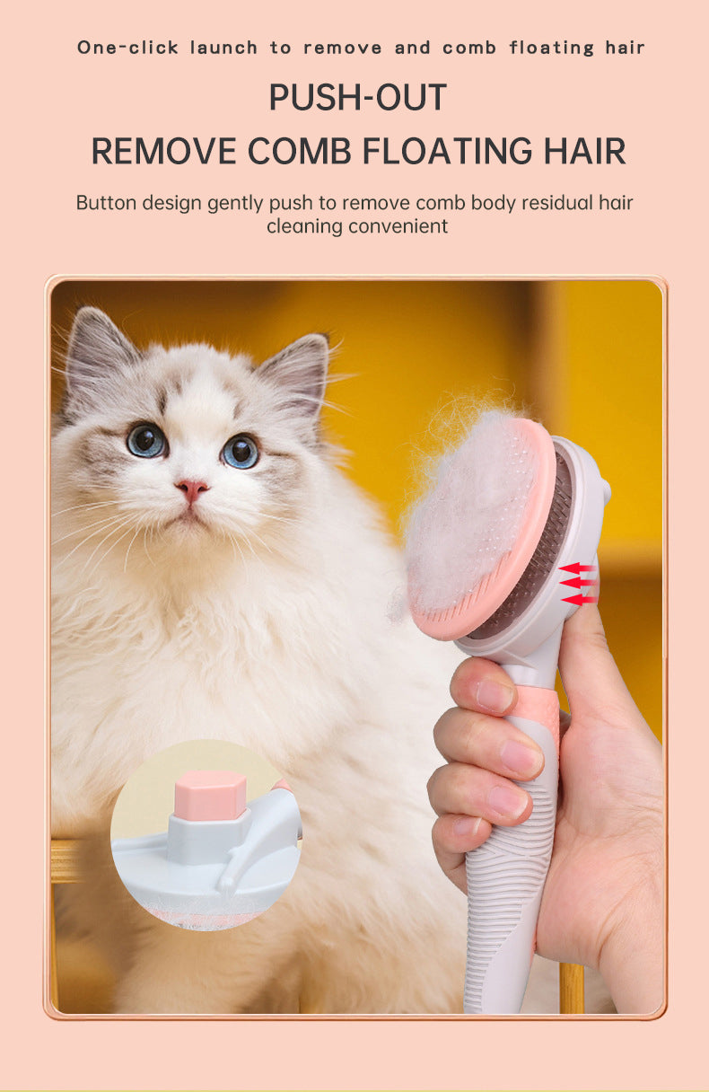 Self-Cleaning Slicker Brush for Tangle-Free Fur
