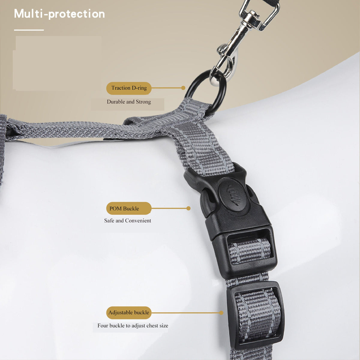 Reflective Dog Harness for Secure, Comfortable Walks